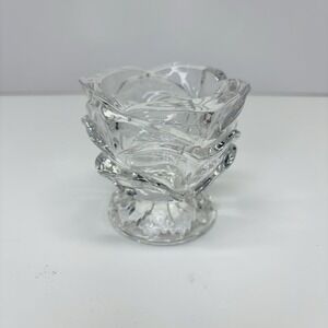 PartyLite Candle Holder P7295 Radiant Rose 24% Lead Crystal Votive Excellent